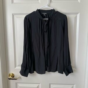 J. Crew Tie-Neck Black Top Size 22